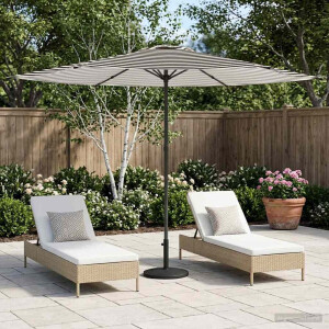 vidaXL Tuinparasol 300 x 300 cm Polyester Rechthoekig Zwart en Wit