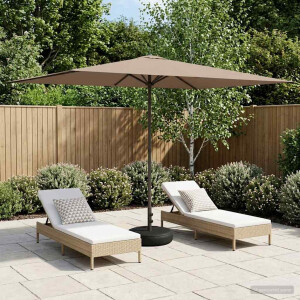 vidaXL Tuinparasol met Basis 200 x 300 cm Polyester Rechthoekig Taupe