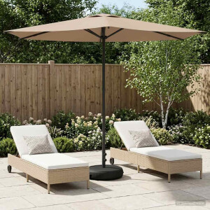 vidaXL Tuinparasol met Basis 270 x 270 cm Polyester Rechthoekig Taupe