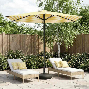 vidaXL Tuinparasol met Basis 270 x 270 cm Polyester Rechthoekig