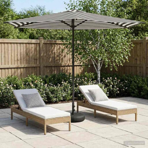 vidaXL Tuinparasol met Basis 270 x 270 cm Polyester Rechthoekig