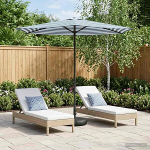 vidaXL Tuinparasol met Basis 270 x 270 cm Polyester Rechthoekig
