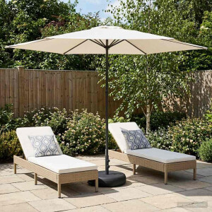 vidaXL Tuinparasol met Basis 300 x 300 cm Polyester Rechthoekig