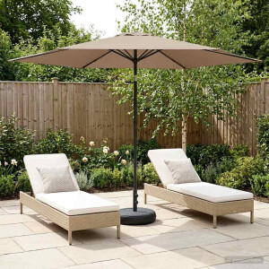 vidaXL Tuinparasol met Basis 300 x 300 cm Polyester Rechthoekig Taupe