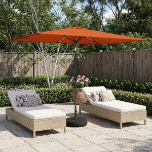 vidaXL Tuinparasol met LED-lampen en voet 200 x 300 cm Polyester