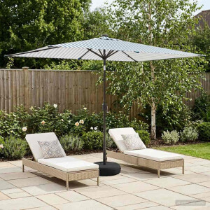 vidaXL Tuinparasol met LED-lampen en voet 200 x 300 cm Polyester