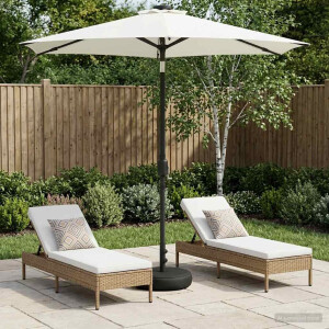 vidaXL Tuinparasol met LED-lampen en voet 230 x 230 cm Polyester