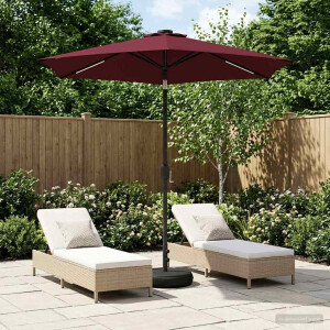 vidaXL Tuinparasol met LED-lampen en voet 230 x 230 cm Polyester