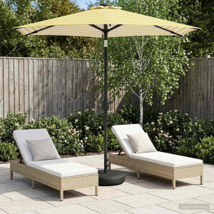vidaXL Tuinparasol met LED-lampen en voet 230 x 230 cm Polyester