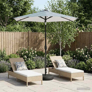 vidaXL Tuinparasol met LED-lampen en voet 230 x 230 cm Polyester
