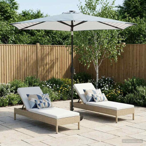 vidaXL Tuinparasol met LED-lampen en voet 270 x 270 cm Polyester