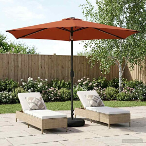 vidaXL Tuinparasol met LED-lampen en voet 300 x 300 cm Polyester