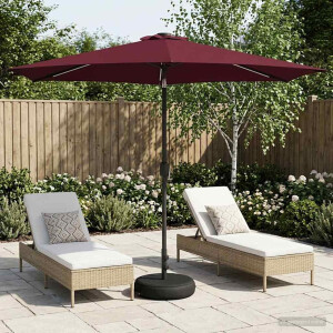 vidaXL Tuinparasol met LED-lampen en voet 300 x 300 cm Polyester