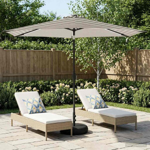 vidaXL Tuinparasol met LED-lampen en voet 300 x 300 cm Polyester