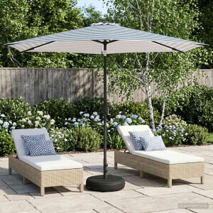 vidaXL Tuinparasol met LED-lampen en voet 300 x 300 cm Polyester