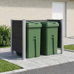 vidaXL Afvalbak Schutting Grijs 161 x 85 x 115 cm Aluminium en WPC