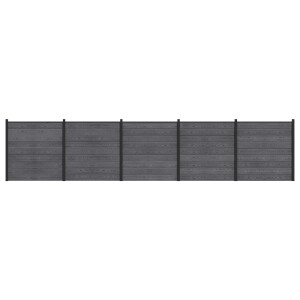 vidaXL Hekpaneel 5 pcs WPC en Aluminium Grijs
