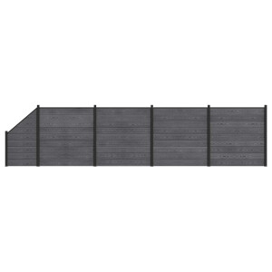 vidaXL Hekpaneel 5 pcs WPC en Aluminium Grijs