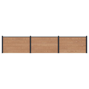 vidaXL Hekpaneel 3 pcs WPC en Aluminium Bruin