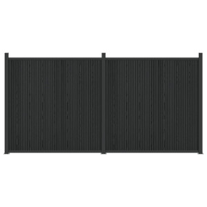 vidaXL Hekpaneel 2 pcs WPC en Aluminium Zwart
