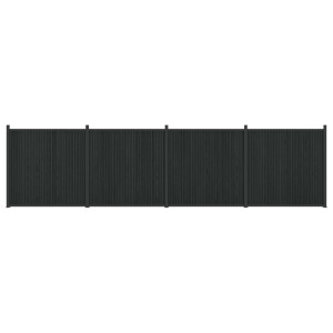vidaXL Hekpaneel 4 pcs WPC en Aluminium Zwart