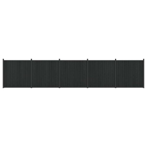 vidaXL Hekpaneel 5 pcs WPC en Aluminium Zwart