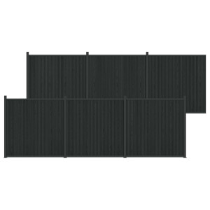 vidaXL Hekpaneel 6 pcs WPC en Aluminium Zwart