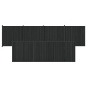 vidaXL Hekpaneel 7 pcs WPC en Aluminium Zwart