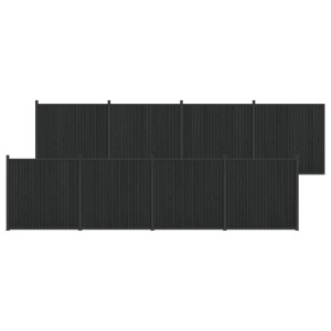 vidaXL Hekpaneel 8 pcs WPC en Aluminium Zwart