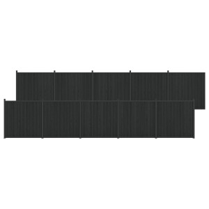 vidaXL Hekpaneel 10 pcs WPC en Aluminium Zwart