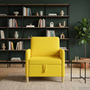 vidaXL Bank met opslag Lichtgeel 72 x 78 x 87 cm Polyester