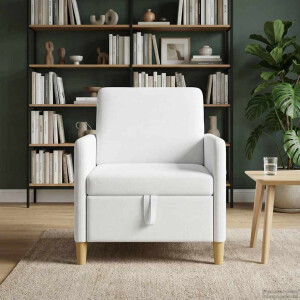 vidaXL Bank met opslag Wit 72 x 78 x 87 cm Polyester