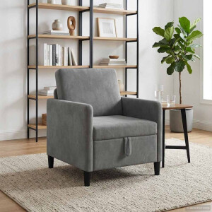 vidaXL Bank met opslag Donkergrijs 72 x 78 x 87 cm Polyester