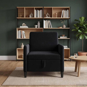 vidaXL Bank met opslag Zwart 72 x 78 x 87 cm Polyester