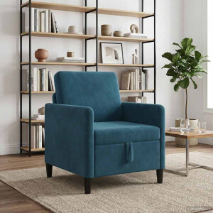 vidaXL Bank met opslag Blauw 72 x 78 x 87 cm Polyester