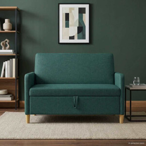 vidaXL Bank met opslag Donkergroen 122 x 78 x 87 cm Polyester