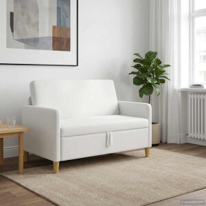 vidaXL Bank met opslag Wit 122 x 78 x 87 cm Polyester