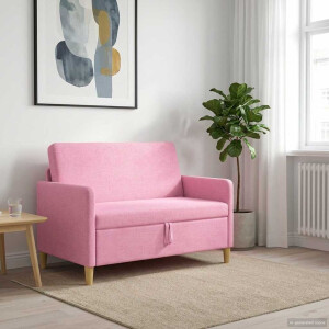 vidaXL Bank met opslag Roze 122 x 78 x 87 cm Polyester