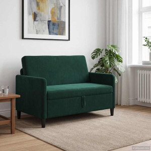 vidaXL Bank met opslag Donkergroen 122 x 78 x 87 cm Polyester
