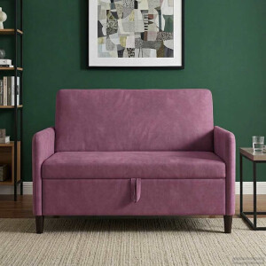 vidaXL Bank met opslag Paars 122 x 78 x 87 cm Polyester
