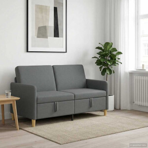 vidaXL Bank met opslag Donkergrijs 152 x 78 x 87 cm Polyester