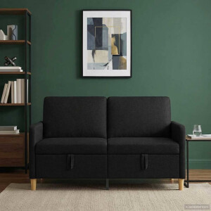 vidaXL Bank met opslag Zwart 152 x 78 x 87 cm Polyester