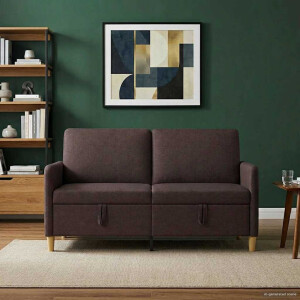 vidaXL Bank met opslag Donkerbruin 152 x 78 x 87 cm Polyester