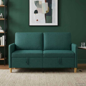 vidaXL Bank met opslag Donkergroen 152 x 78 x 87 cm Polyester