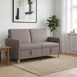 vidaXL Bank met opslag Taupe 152 x 78 x 87 cm Polyester
