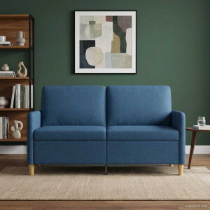 vidaXL Bank met opslag Blauw 152 x 78 x 87 cm Polyester