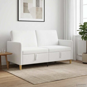 vidaXL Bank met opslag Wit 152 x 78 x 87 cm Polyester