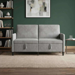 vidaXL Bank met opslag Lichtgrijs 152 x 78 x 87 cm Polyester