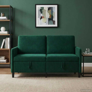 vidaXL Bank met opslag Donkergroen 152 x 78 x 87 cm Polyester