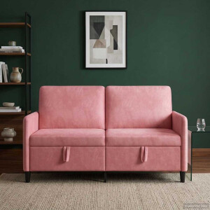vidaXL Bank met opslag Roze 152 x 78 x 87 cm Polyester
